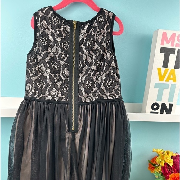 Lace tulle black pink dress size 10 by Pastourelle new no tags - Picture 5 of 12